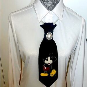 Mickey Mouse Black Necktie Necklace